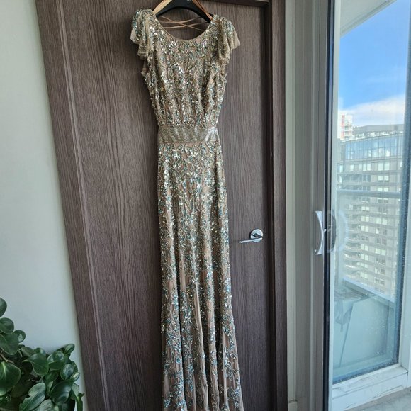 Mac Duggal Dresses & Skirts - Mac Duggal floor length beaded nude dress - wedding or formal - size 10